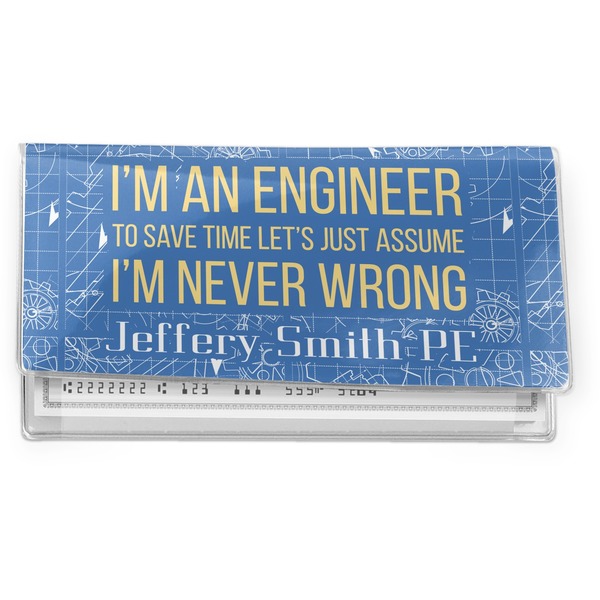 Custom Engineer Quotes Vinyl Checkbook Cover (Personalized)