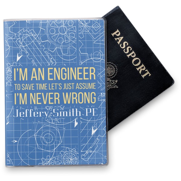 Custom Engineer Quotes Vinyl Passport Holder (Personalized)