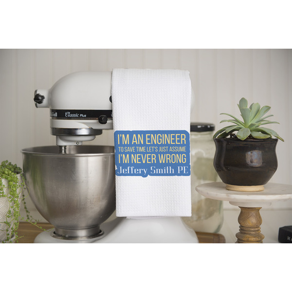 Engineer Quotes Waffle Weave Towel - Lifestyle - Partial Print