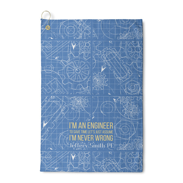 Custom Engineer Quotes Waffle Weave Golf Towel (Personalized)