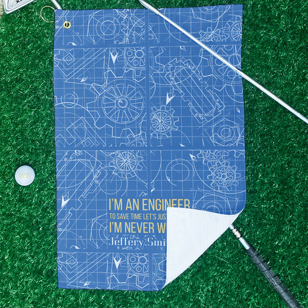 Engineer Quotes Waffle Weave Golf Towel - In Context