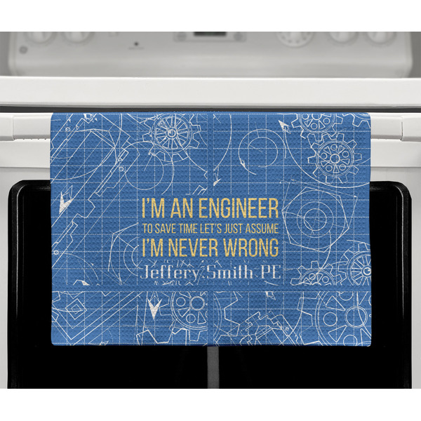 Engineer Quotes Waffle Weave Towel - Full Color Print - Lifestyle2 Image
