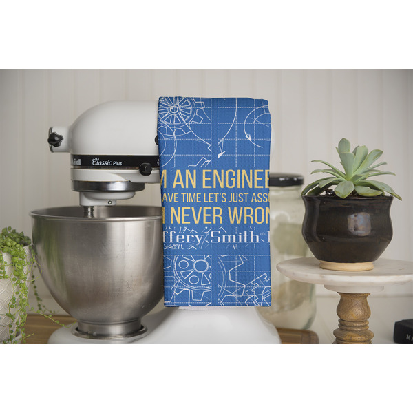 Engineer Quotes Waffle Weave Towel - Full Color Print - Lifestyle Image