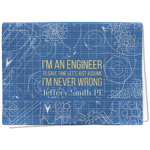 Custom Engineer Quotes Kitchen Towel - Waffle Weave - Full Color Print (Personalized)