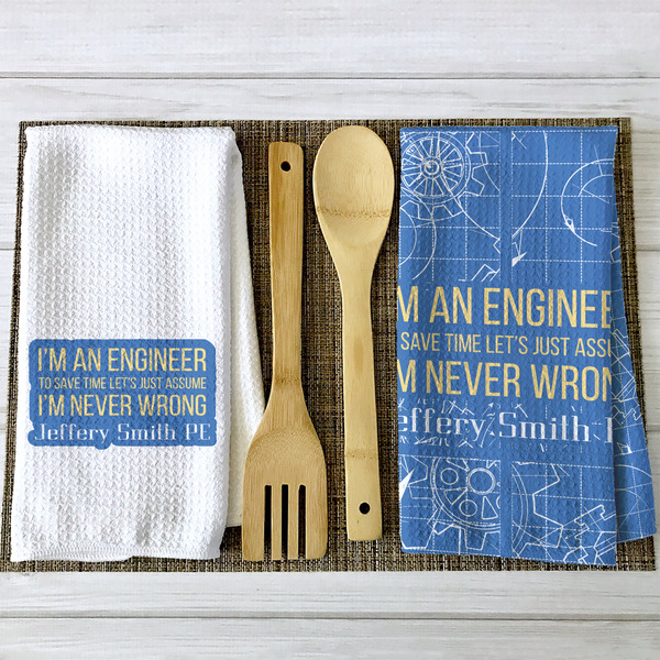Engineer Quotes Waffle Weave Towels - 2 Print Styles
