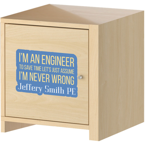 Engineer Quotes Wall Graphic on Wooden Cabinet