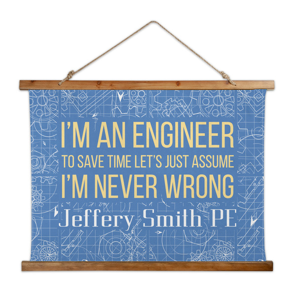 Custom Engineer Quotes Wall Hanging Tapestry - Wide (Personalized)