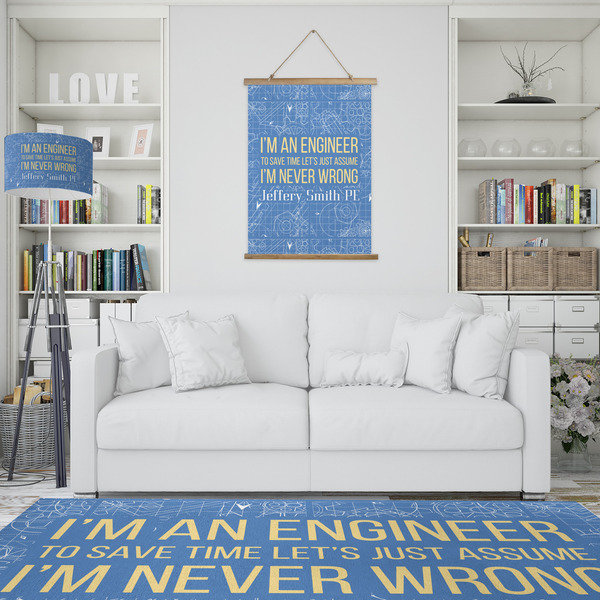 Engineer Quotes Wall Hanging Tapestry - Portrait - IN CONTEXT