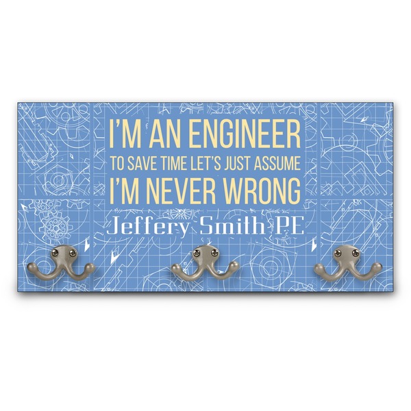 Custom Engineer Quotes Wall Mounted Coat Rack (Personalized)