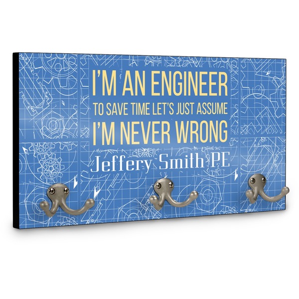 Engineer Quotes Wall Mounted Coat Hanger - Side View