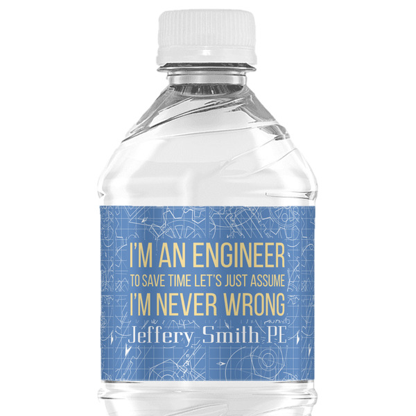 Custom Engineer Quotes Water Bottle Labels - Custom Sized (Personalized)
