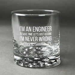 Engineer Quotes Whiskey Glass (Single) (Personalized)