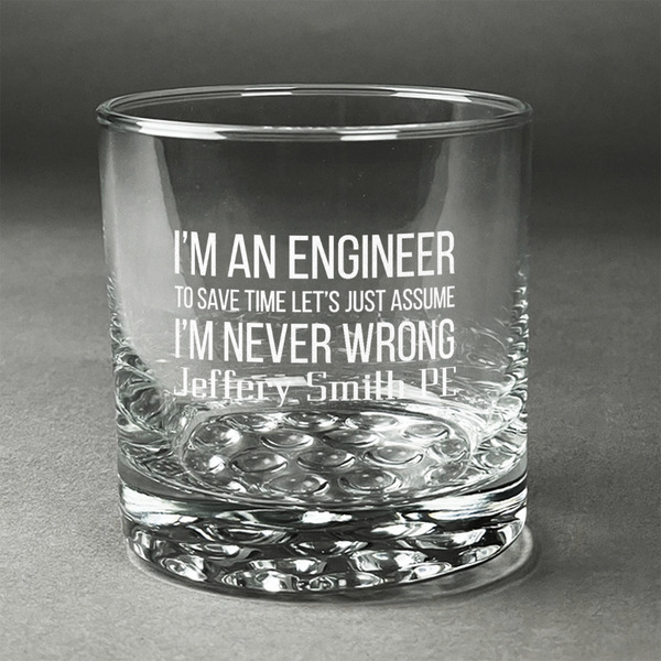 Custom Engineer Quotes Whiskey Glass (Single) (Personalized)