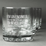 Engineer Quotes Whiskey Glasses (Set of 4) (Personalized)