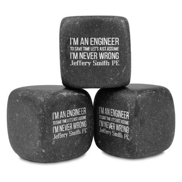 Custom Engineer Quotes Whiskey Stone Set - Set of 3 (Personalized)