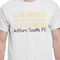 Engineer Quotes White Crew T-Shirt on Model - CloseUp
