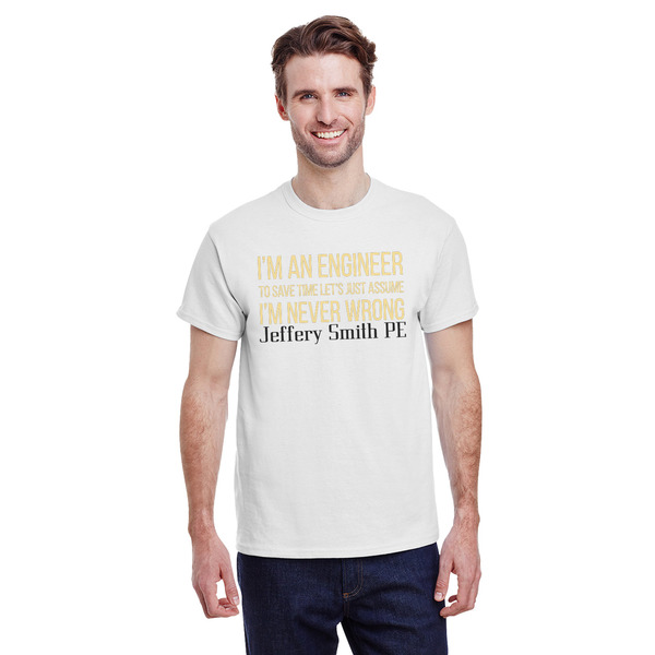 Custom Engineer Quotes T-Shirt - White - Large (Personalized)