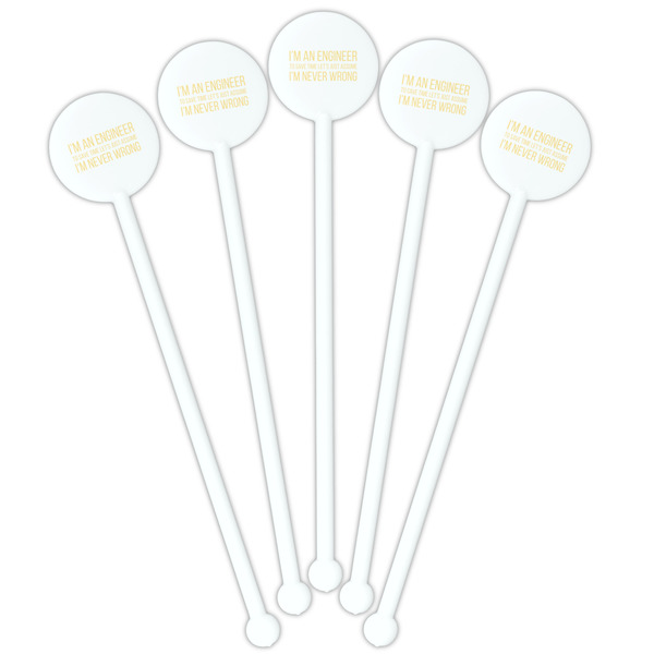 Engineer Quotes White Plastic 5.5" Stir Stick - Fan View