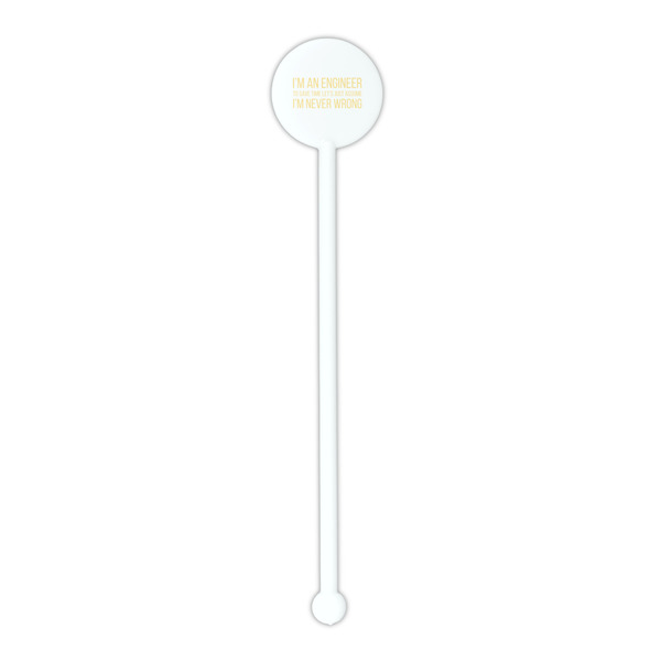 Engineer Quotes White Plastic 5.5" Stir Stick - Round - Single Stick