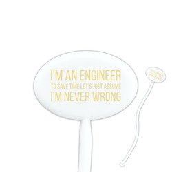 Engineer Quotes 7" Oval Plastic Stir Sticks - White - Single Sided