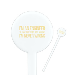 Engineer Quotes 7" Round Plastic Stir Sticks - White - Double Sided