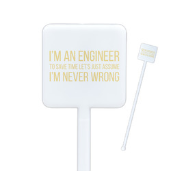 Engineer Quotes Square Plastic Stir Sticks - Double Sided