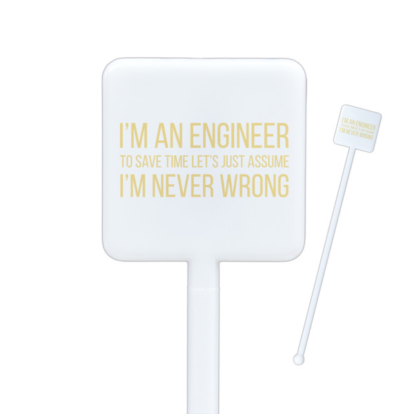 Custom Engineer Quotes Square Plastic Stir Sticks