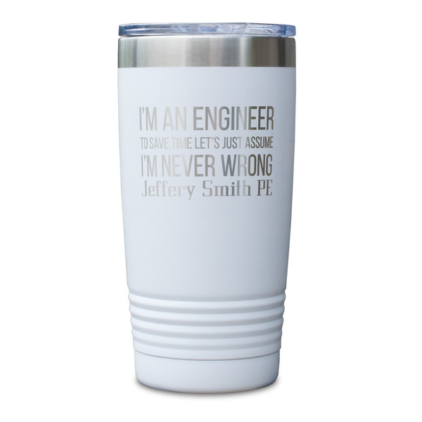 Engineer Quotes White Polar Camel Tumbler - 20oz - Single Sided - Approval