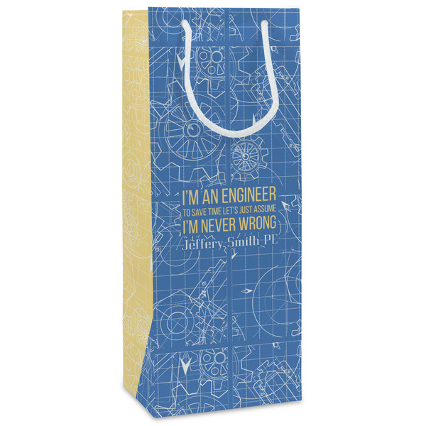 Custom Engineer Quotes Wine Gift Bags - Gloss (Personalized)
