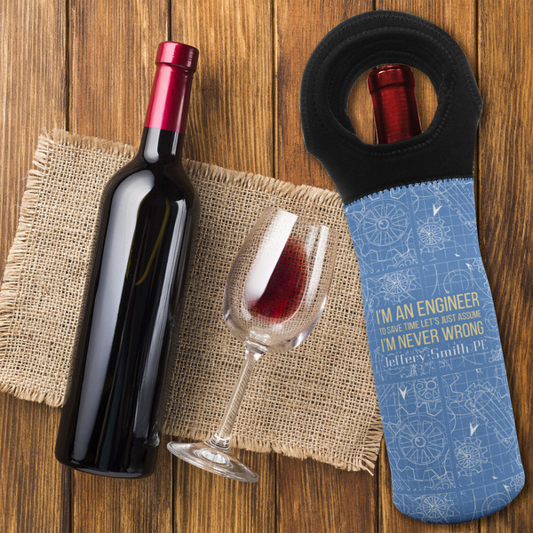 Engineer Quotes Wine Tote Bag - FLATLAY