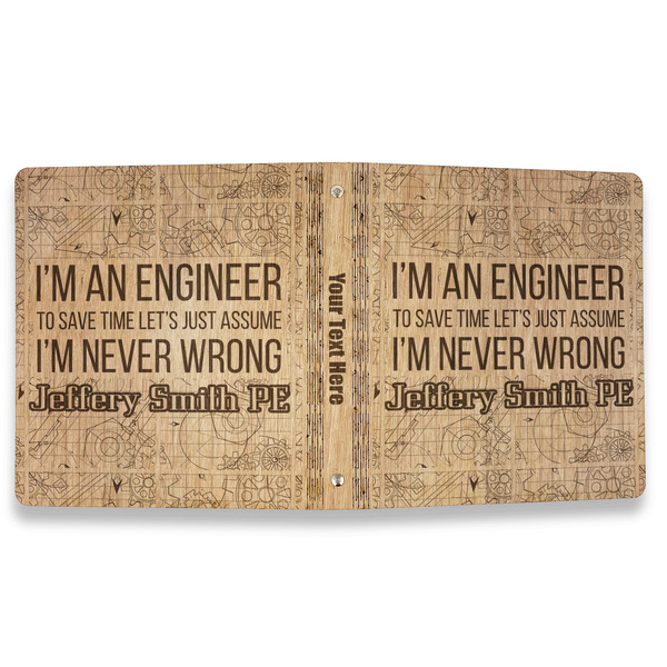 Engineer Quotes Wood 3-Ring Binders - 1" Letter - Approval