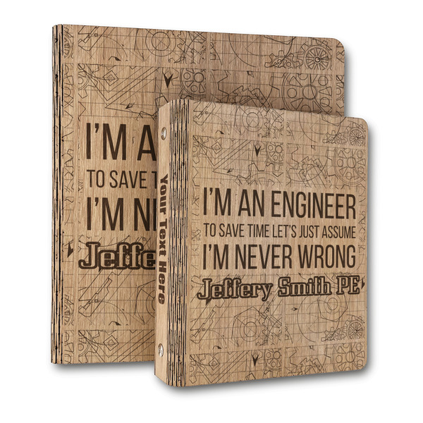 Custom Engineer Quotes Wood 3-Ring Binder (Personalized)