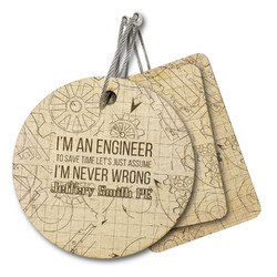 Engineer Quotes Wood Luggage Tag (Personalized)