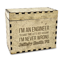 Engineer Quotes Wood Recipe Box - Laser Engraved (Personalized)