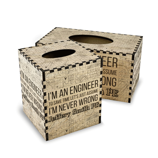 Engineer Quotes Wood Tissue Box Covers - Parent/Main