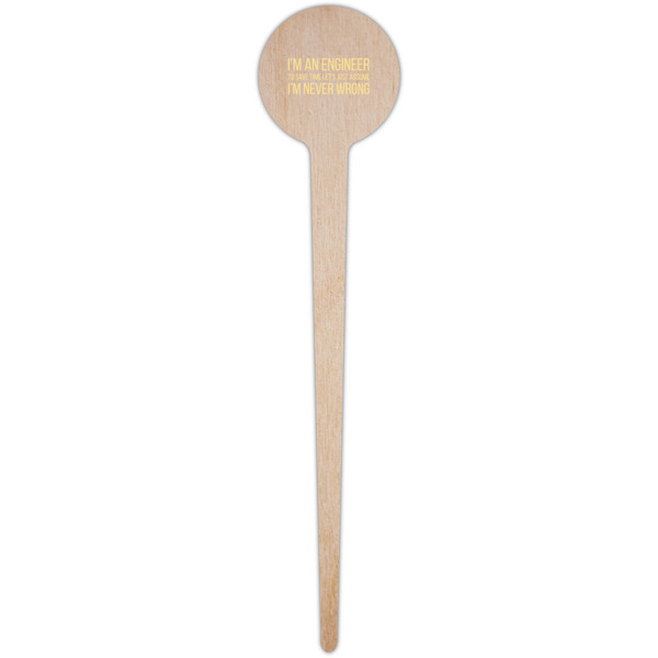 Engineer Quotes Wooden 4" Food Pick - Round - Single Pick