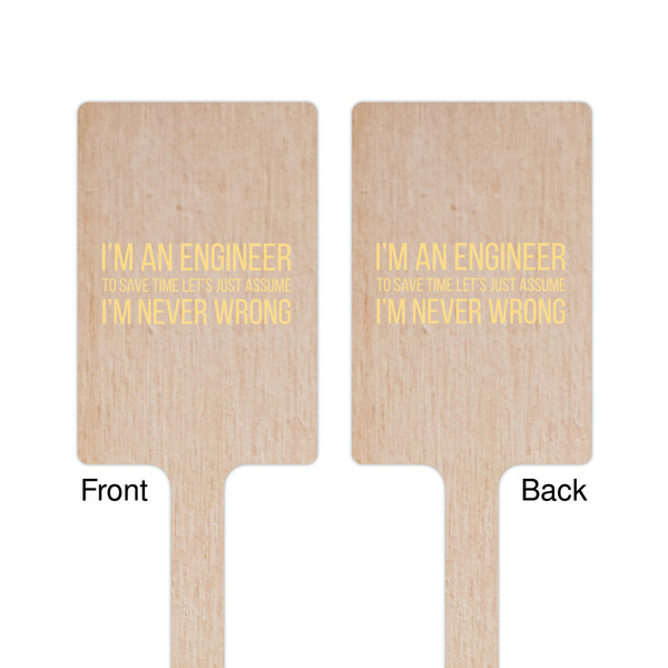 Engineer Quotes Wooden 6.25" Stir Stick - Rectangular - Double Sided - Front & Back