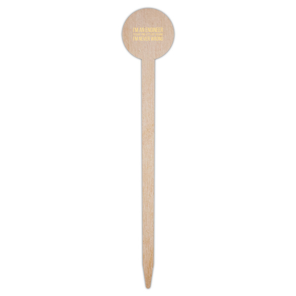Engineer Quotes Wooden 6" Food Pick - Round - Single Pick