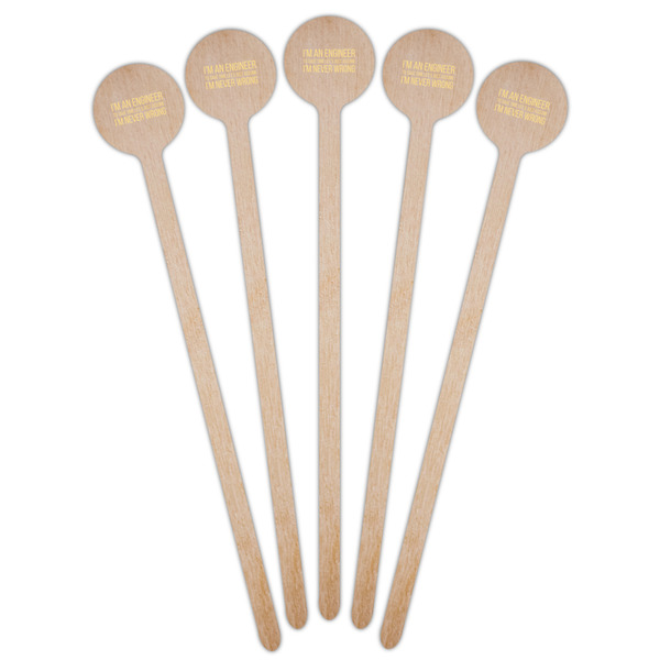 Engineer Quotes Wooden 6" Stir Stick - Round - Fan View