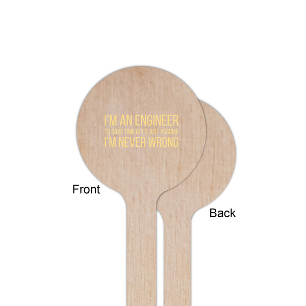 Engineer Quotes Wooden 6" Stir Stick - Round - Single Sided - Front & Back