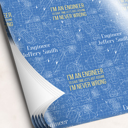 Engineer Quotes Wrapping Paper Sheets - Single-Sided - 20" x 28" (Personalized)