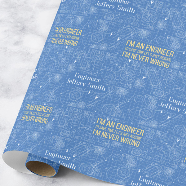 Custom Engineer Quotes Wrapping Paper Roll - Large (Personalized)