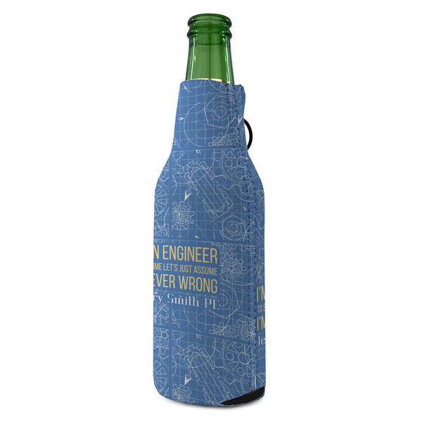 Engineer Quotes Zipper Bottle Cooler - ANGLE (bottle)