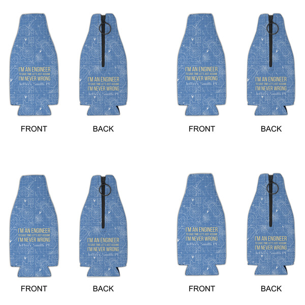 Engineer Quotes Zipper Bottle Cooler - Set of 4 - APPROVAL