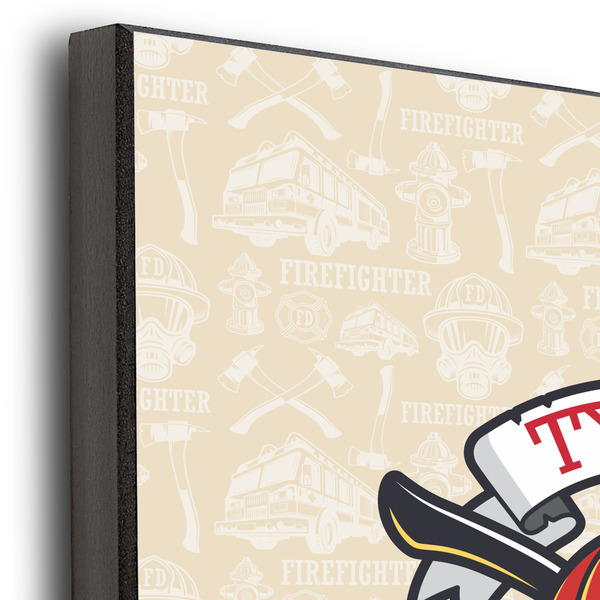 Firefighter 11x14 Wood Print - Closeup