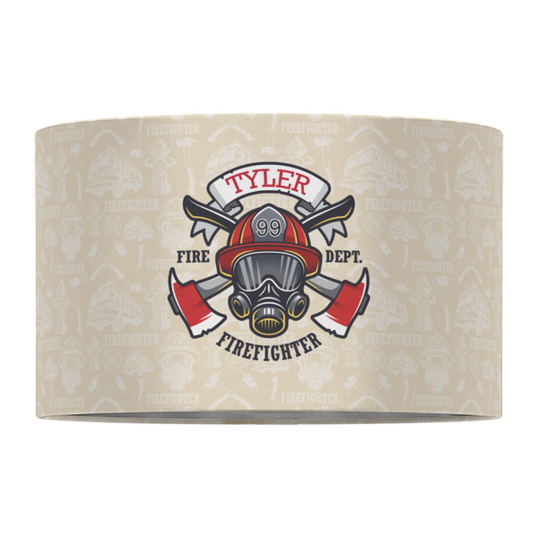Firefighter 12" Drum Lampshade - FRONT (Fabric)