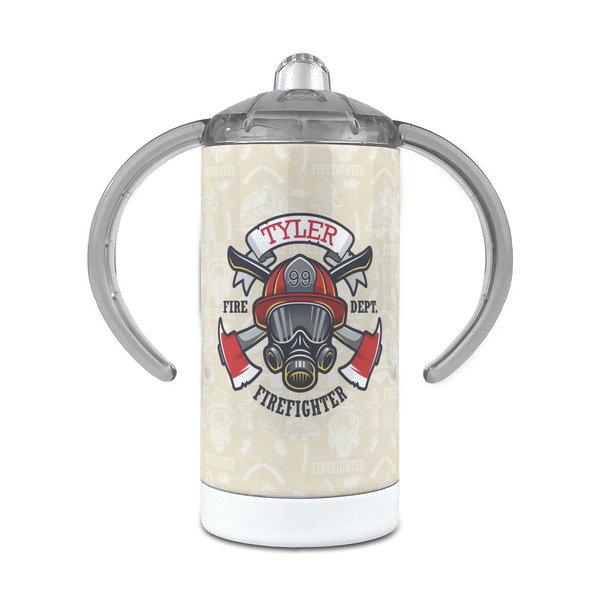 Custom Firefighter 12 oz Stainless Steel Sippy Cup (Personalized)