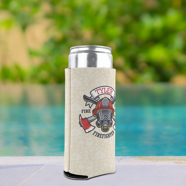 Firefighter Can Cooler - Tall 12oz - In Context