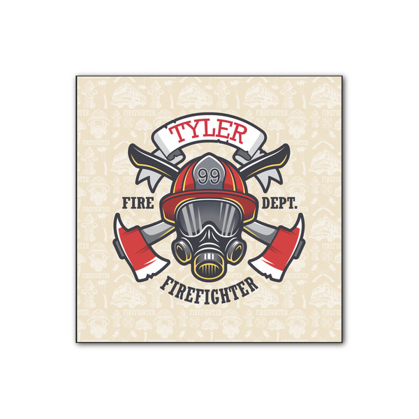 Custom Firefighter Wood Print - 12x12 (Personalized)