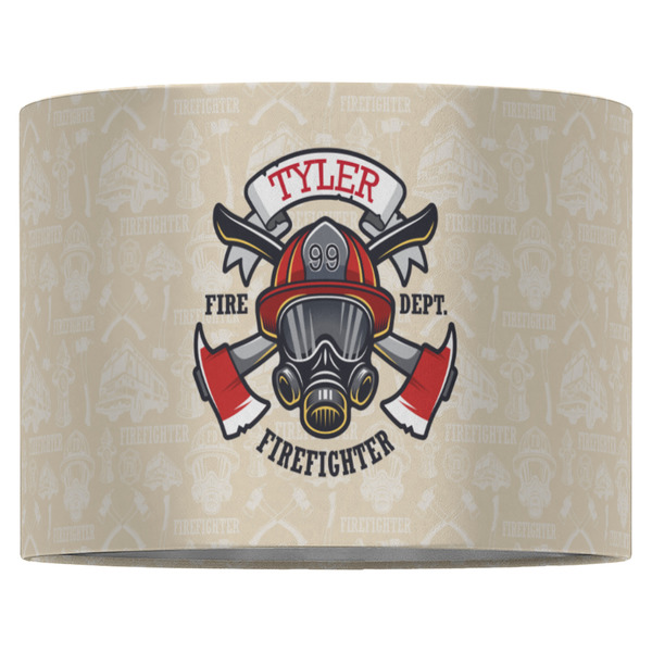 Firefighter 16" Drum Lampshade - FRONT (Fabric)
